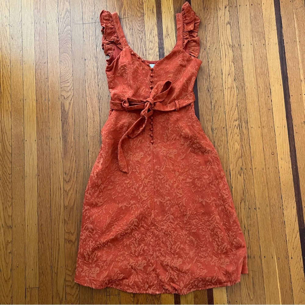 Endless Rose burnt orange dress textured NWOT fits like 6 M Anthropologie